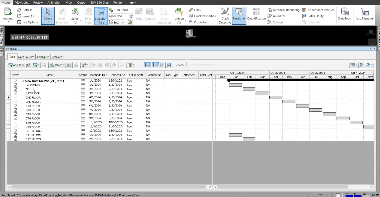 BIM 4D in Naviswork